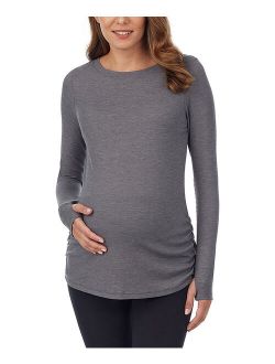 Stone Gray Heather Long-Sleeve Maternity Stretch Thermal