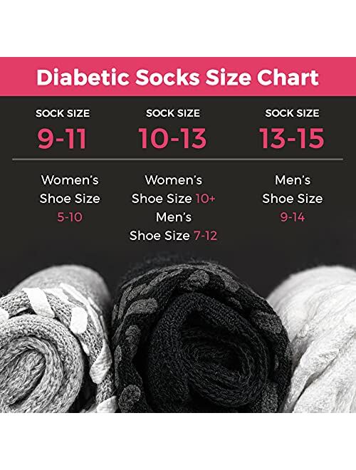 Debra Weitzner Non-Binding Loose Fit Sock - Non-Slip Diabetic Socks for Men and Women - Crew, Ankle 3Pk (Ankle Black with Grips, Sock Size 10-13/ Fits Men's Shoe Size 7-1