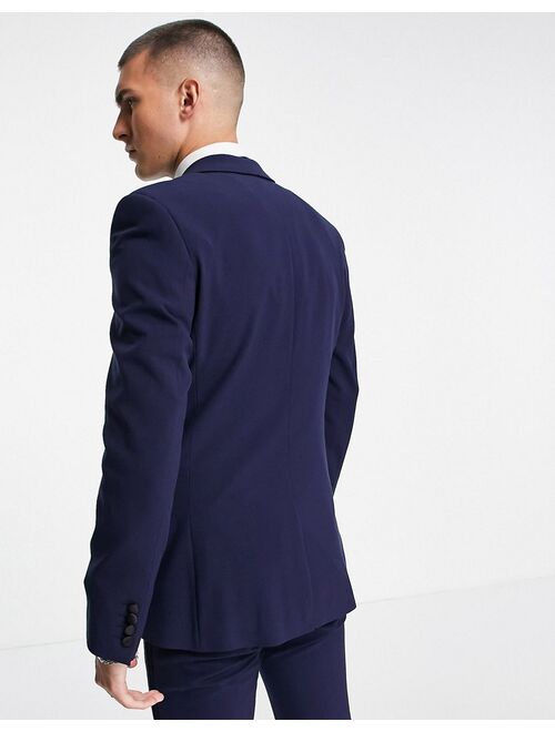 Asos Design super skinny tuxedo in navy suit jacket
