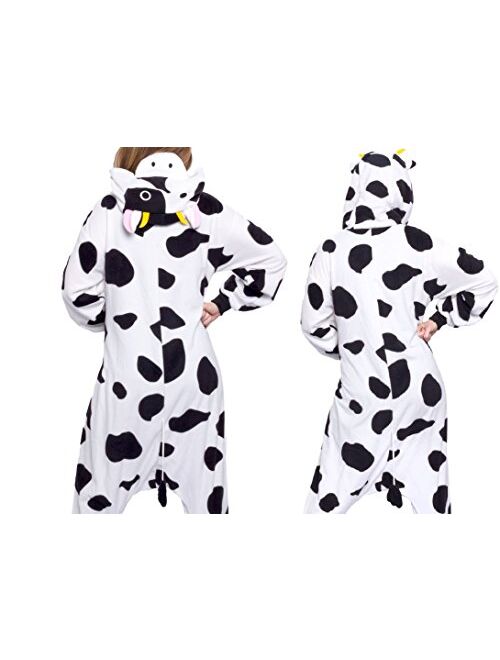 Silver Lilly Adult Plush Cow One Piece Cosplay Animal Costume