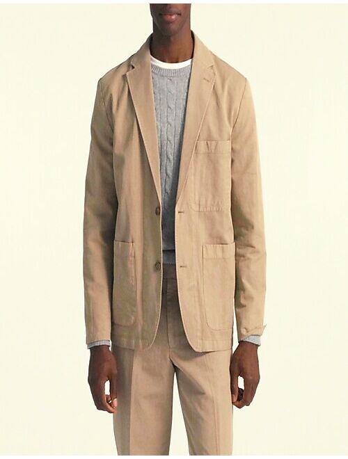 J.Crew Garment-dyed cotton-linen chino suit jacket
