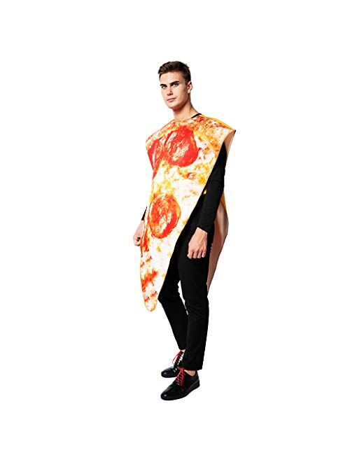 ReneeCho Adult’s Pizza Slice Costume Halloween Mens Food Mascot Couple Match Women