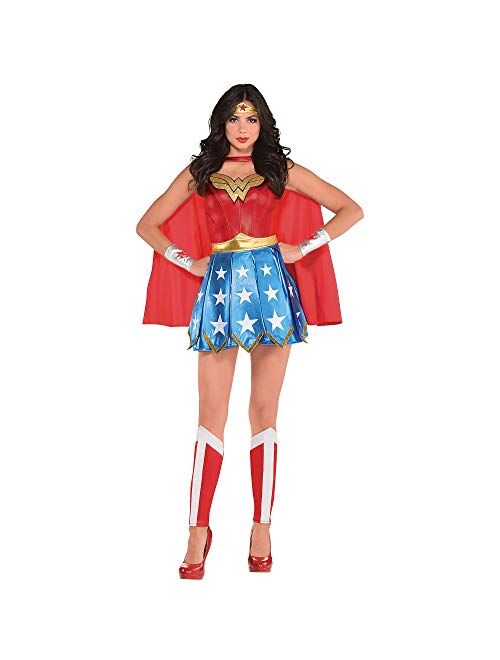 Costumes USA Wonder Woman Costume for Adults, Includes a Dress, a Headband, Gauntlets, a Cape, and More