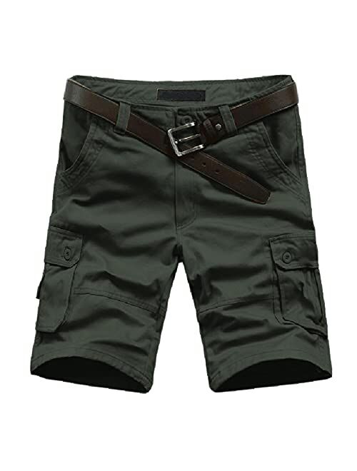 PHSHY Cargo Shorts for Men Summer Outdoor Hiking Work Trousers Capri Pants Casual Elastic Waist Big and Tall Shorts