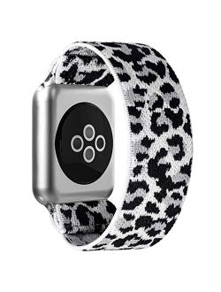 BMBEAR Stretchy Strap Loop Compatible with Apple Watch Band 38mm 40mm iWatch Series 6/5/4/3/2/1 Snow Leopard