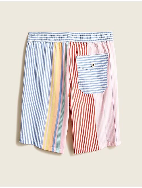 J.Crew 8" stretch mixed stripe elastic waist trunk