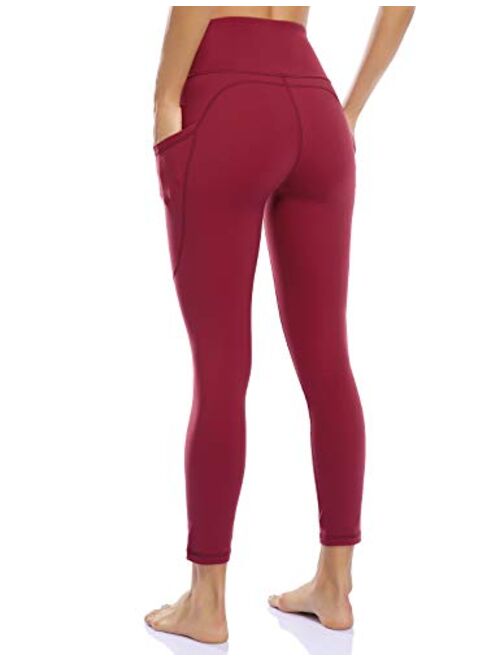 BROMEN Women’s High Waisted Yoga Pants with Pockets Leggings for Women Buttery Soft Work Out Pants Tummy Control