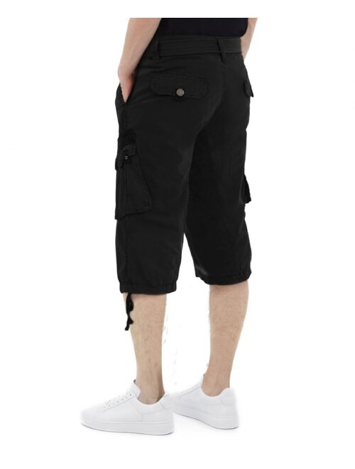 X-Ray Men's Belted Capri Cargo Shorts