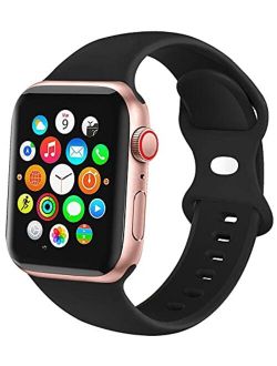 JXGM Compatible with Apple Watch Bands 38mm 40mm 41mm 42mm 44mm 45mm, Soft Silicone Sport Wristbands Replacement Strap for iWatch Series SE 7 6 5 4 3 2 1 Sport Edition fo
