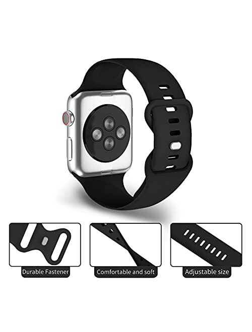 JXGM Compatible with Apple Watch Bands 38mm 40mm 41mm 42mm 44mm 45mm, Soft Silicone Sport Wristbands Replacement Strap for iWatch Series SE 7 6 5 4 3 2 1 Sport Edition fo