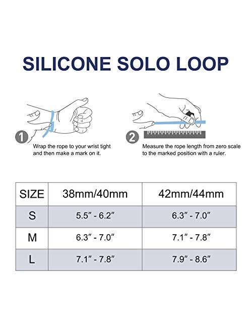 WASPO Silicone Solo Loop Bands Compatible with Apple Watch Band 38mm 40mm 42mm 44mm, Stretchy Silicone Braided Elastic Sport Strap Compatible for iWatch Series 6/5/4/3/2/