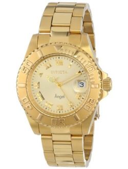 Women's Angel 40mm Gold Tone/Rose Tone Stainless Steel Quartz Watch, Gold (Model: 14321, 14368)