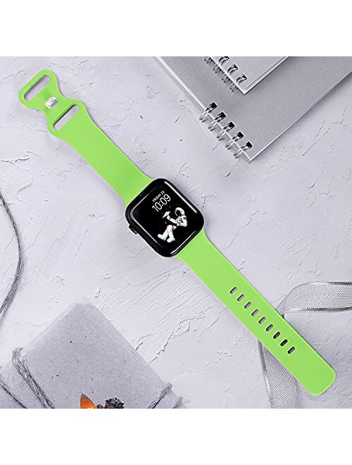 STG Sport Watch Band Compatible with Apple Watch Band 38mm 40mm 42mm 44mm, Soft Silicone Replacement Sport Strap Compatible for iWatch SE Series 6/5/4/3/2/1 (38/40mm, App