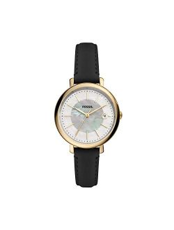 Women's Jacqueline Stainless Steel and Leather Solar-Powered Watch