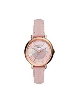 Women's Jacqueline Stainless Steel and Leather Solar-Powered Watch