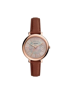 Women's Jacqueline Stainless Steel and Leather Solar-Powered Watch