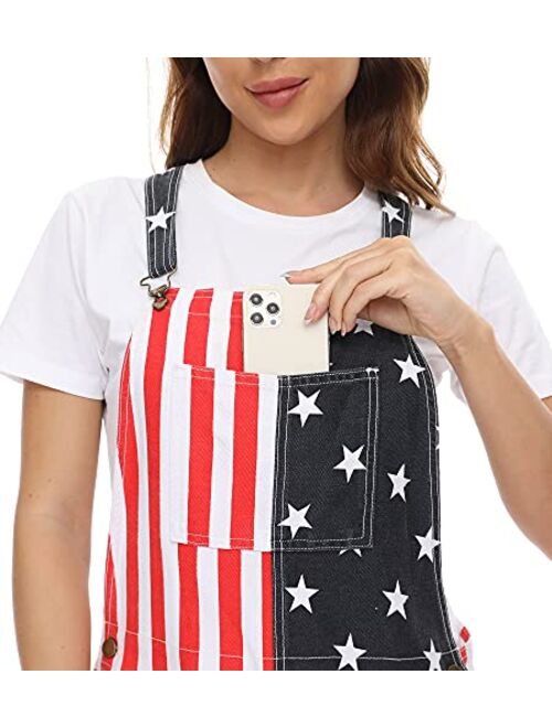OeyFnbmO Men's Women's Overalls Shorts Denim bib Overalls Adjustable Straps Jumpsuit Jean Rompers with Pockets