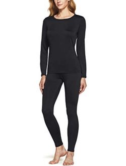 Women's Winter Thermal Underwear Long Johns Set, Warm Base Layer, Top & Bottom for Cold Weather