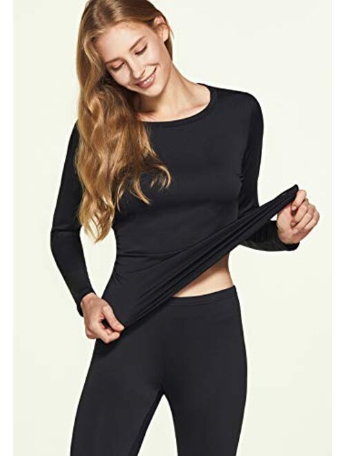 ATHLIO Women's Winter Thermal Underwear Long Johns Set, Warm Base Layer, Top & Bottom for Cold Weather