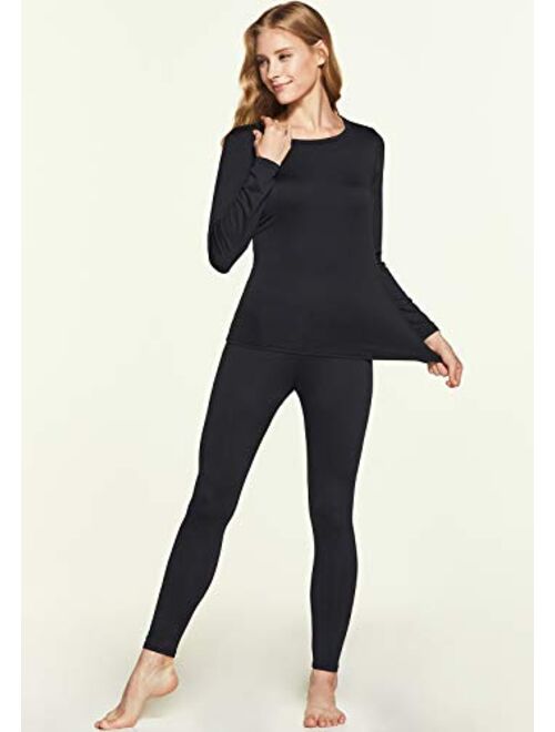 ATHLIO Women's Winter Thermal Underwear Long Johns Set, Warm Base Layer, Top & Bottom for Cold Weather