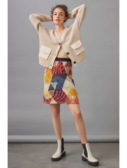 Aldomartins Abstract Jacquard Knit Mini Skirt