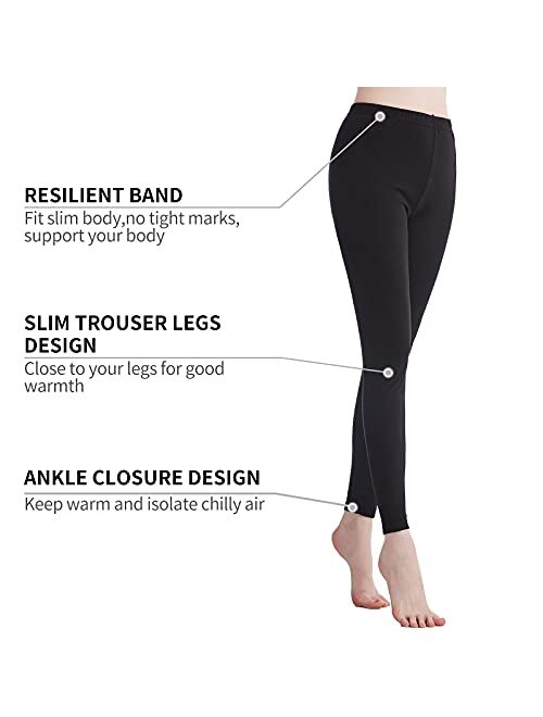 Thermal Underwear for Women Crew Neck Solid Ultra Soft Long John Sets Womens Long Underwear Moisture-Wicking Base Layer Gifts