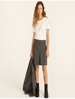 Pleated mini skirt in Italian plaid wool
