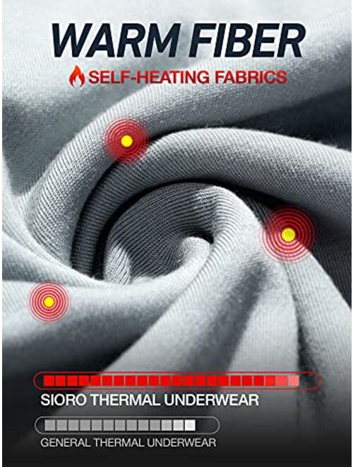 SIORO Dralon Womens Thermal Underwear Breathable Self Heating Raglan Long Sleeve Base Layer Fleece Lined Long Johns Set