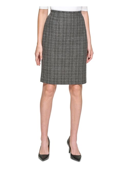 Calvin Klein Plaid Pencil Skirt