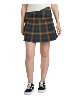 Seamed Plaid Skirt
