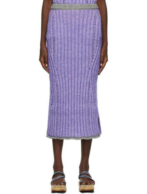 Marco Rambaldi Purple Wool Knit Skirt