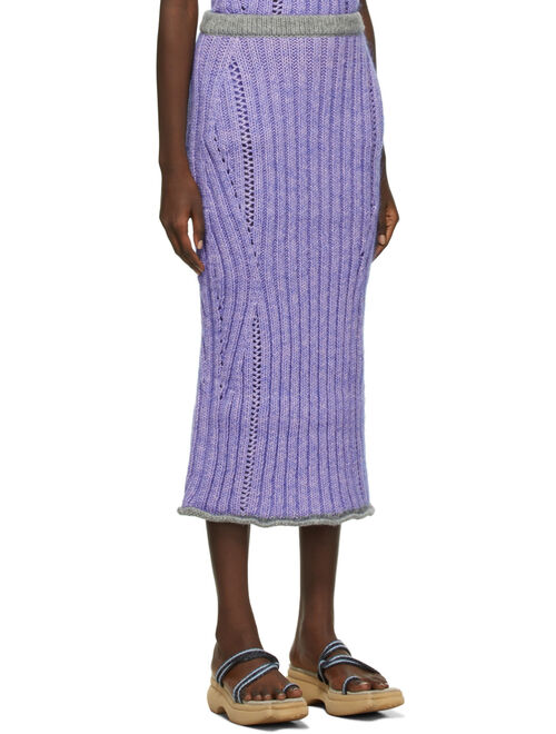 Marco Rambaldi Purple Wool Knit Skirt