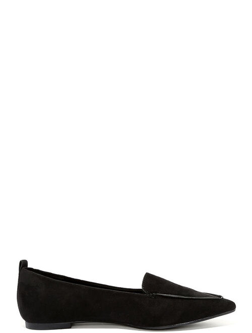 Lulus Emmy Black Suede Pointed Loafers