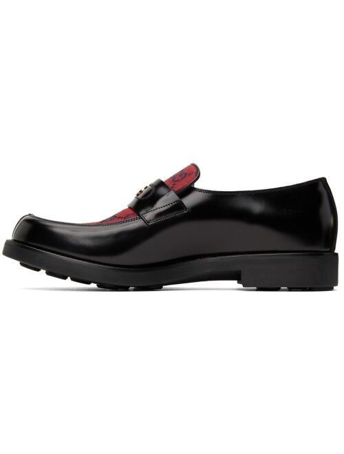 Gucci Black & Red GG Casual Loafers
