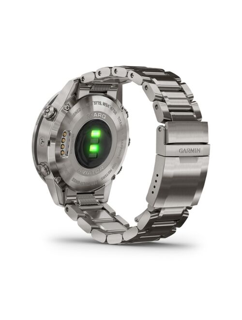 Garmin Unisex Marq Aviator Stainless Titanium Strap Smart Watch 46mm