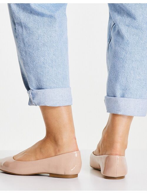 ASOS DESIGN Lucky Pointed Ballet Flats in Beige