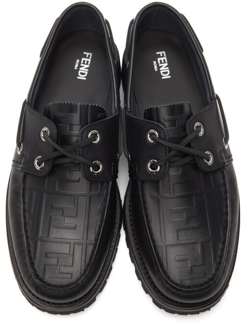 Black 'Forever Fendi' Boat Shoes