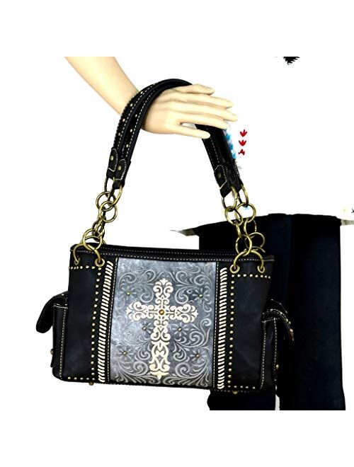 Montana West Western Bling Collection Satchel Handbag Top Handle Purse Concealed Carry