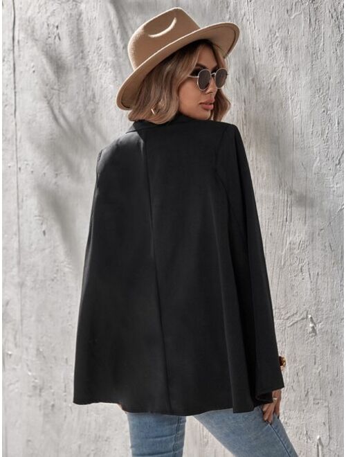 Shein Lapel Solid Cape Blazer