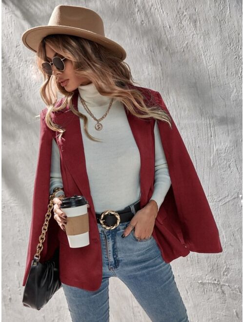 Shein Lapel Solid Cape Blazer