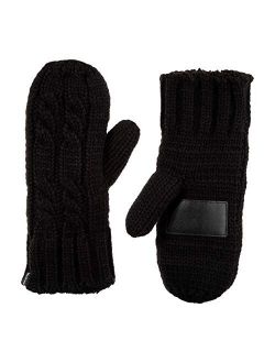 Women's Chunky Cable Knit Sherpasoft Mittens