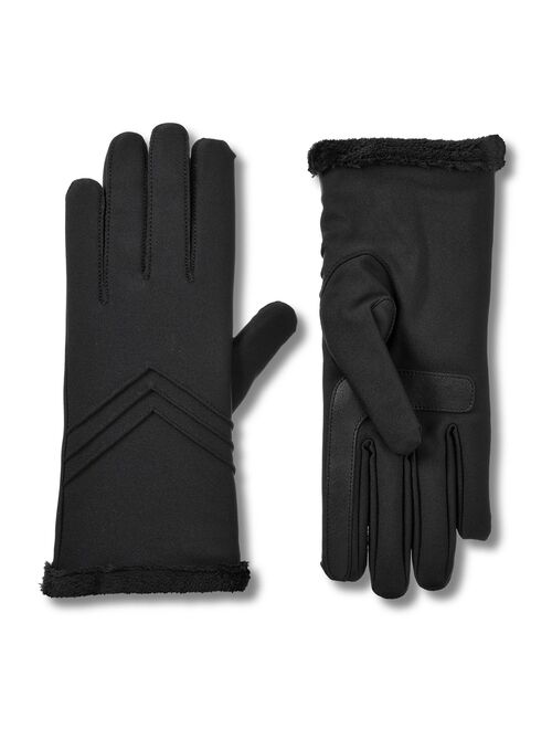 Women's isotoner Lined Water Repellent Chevron Spandex Gloves
