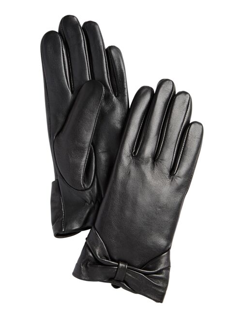 Charter Club Leather Bow Glove, Created for Macy's