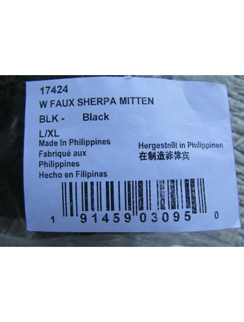 UGG Gloves Heritage Faux Sherpa Mittens Black L/XL