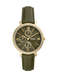Green & Goldtone Jacqueline Leather-Strap Watch