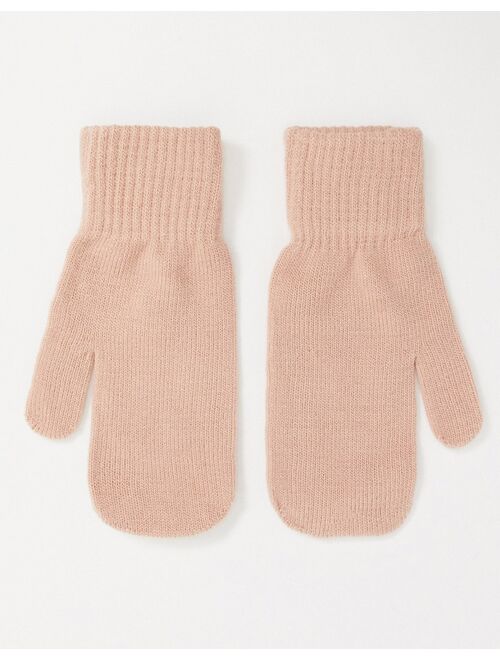 SVNX knitted mittens in pink