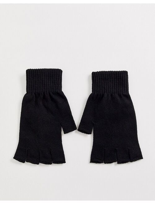 Asos Design fingerless gloves in black