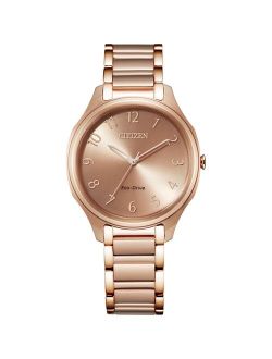 Eco-Drive Women's Pink Gold Bracelet Watch