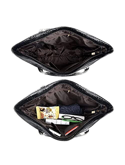 Womens Crocodile Large Tote Handbag Purse Shoulder Bag Travel Satchel Handbag