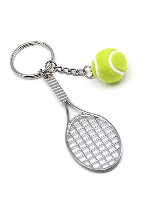 URDEAR Mini Metal Sports Keychain Cute Rotating Soccer Keychain Basketball Keyring Tennis Ball Keychain Perfect Gifts